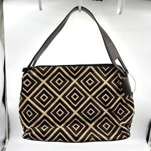 Adrienne Vittadini Geometric Canvas Embroidered Bag